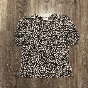 A.L.C. Leopard Short Sleeve Top